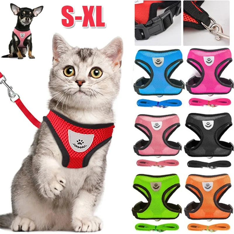 Harnais Réglable Anti-Traction — Chien & Chat | S à XL