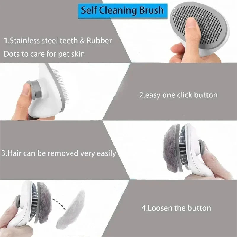 Brosse Auto-Nettoyante Premium— Chien & Chat